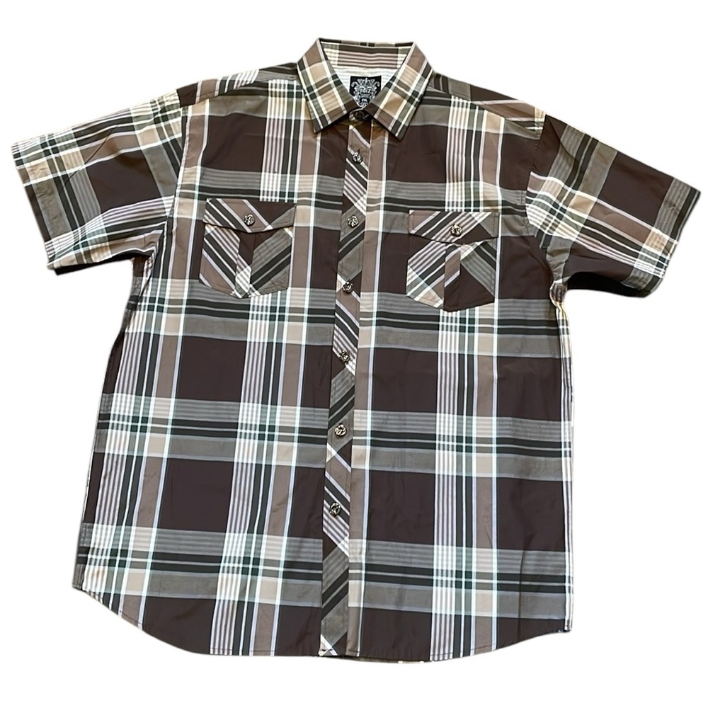 Noiz Plaid Men's‎ Casual Short Sleeve Shirt